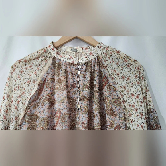 Gimmicks Buckle‎ NWT Womens Floral Paisley Top Size S Boho Peasant Patchwork - Picture 6 of 9